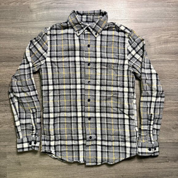 L.L. Bean Men's Scotch Plaid Flannel Shirt Slim Fit - Grey/Yellow - Picture 1 of 5